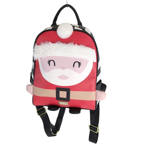 NWT Luv Betsey Johnson Santa Claus Mini Backpack Bag $88 MSRP Vegan Leather - Picture 1 of 11